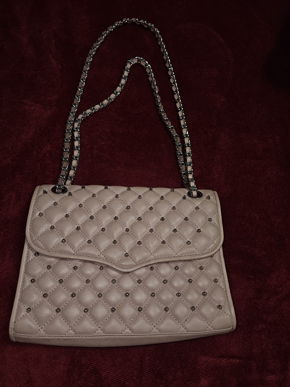 Rebecca Minkoff Quilted Stud Detail Shoulder Bag - Beige